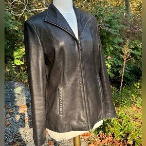 Cole Haan Lambskin Leather Full Zip Ladies Jacket Size L